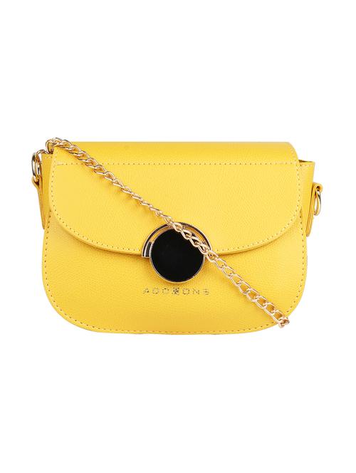 yellow leatherette (pu) regular sling bag - 17001261 - Standard Image - 1