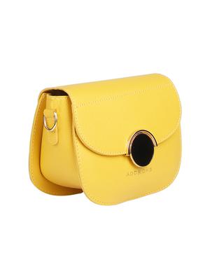 yellow leatherette (pu) regular sling bag - 17001261 - Standard Image - 4