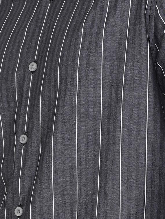 grey striped casual shirt - 17001527 - Zoom Image - 4