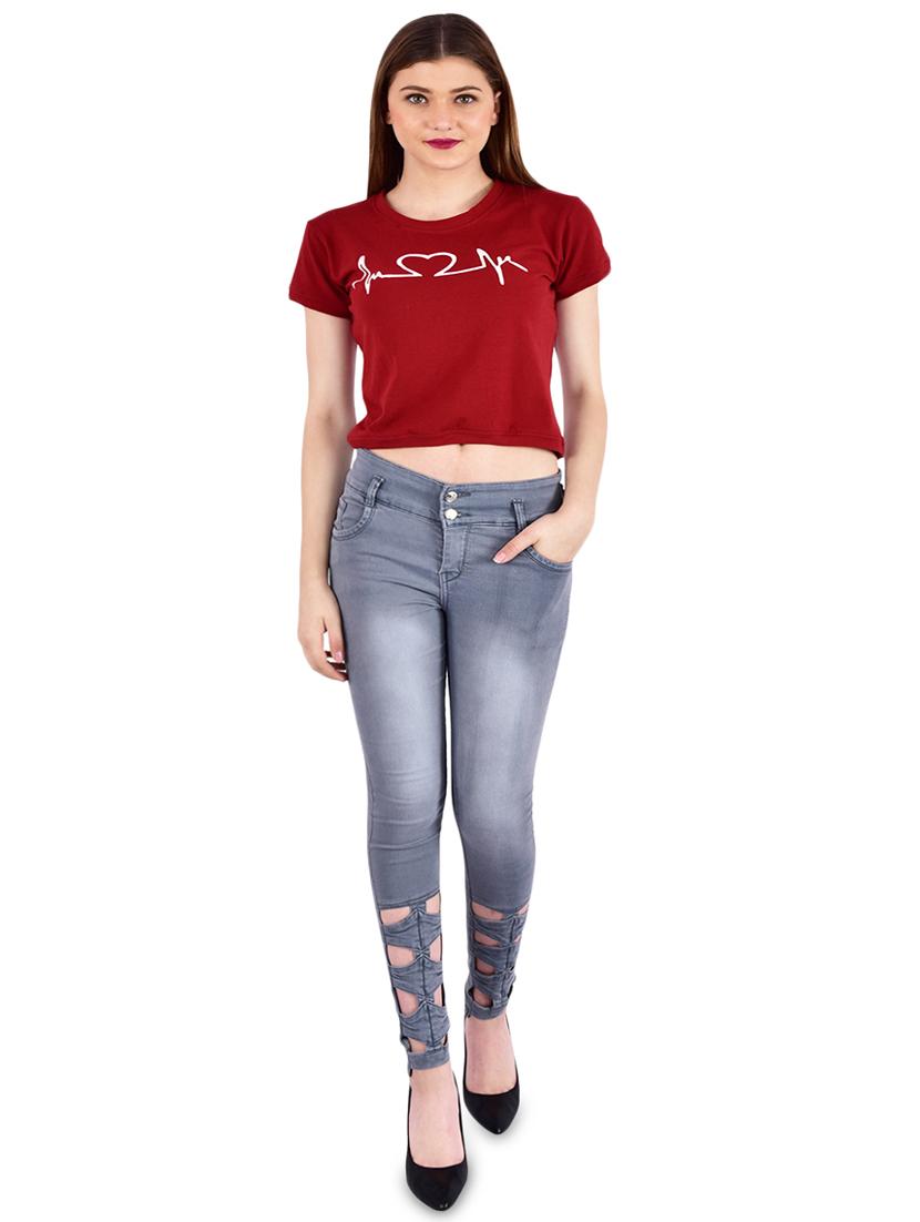 round neck graphic crop tee - 17006138 - Zoom Image - 4