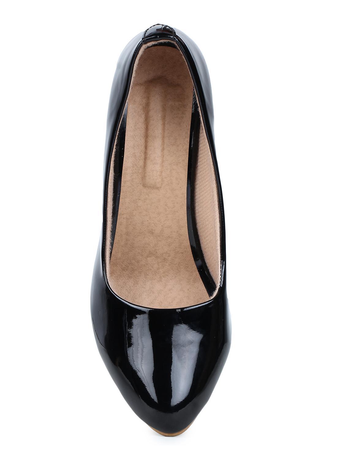 black leatherette slip on pumps - 17008227 - Zoom Image - 4