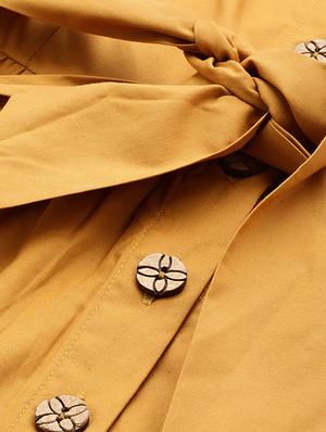 button up tie front a-line dress - 17010371 - Standard Image - 4