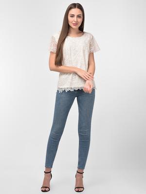 round neck floral mesh top - 17010516 - Standard Image - 4