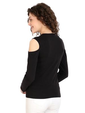 cold shoulder solid top - 17010632 - Standard Image - 4