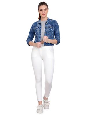 button down printed denim jacket - 17011631 - Standard Image - 4