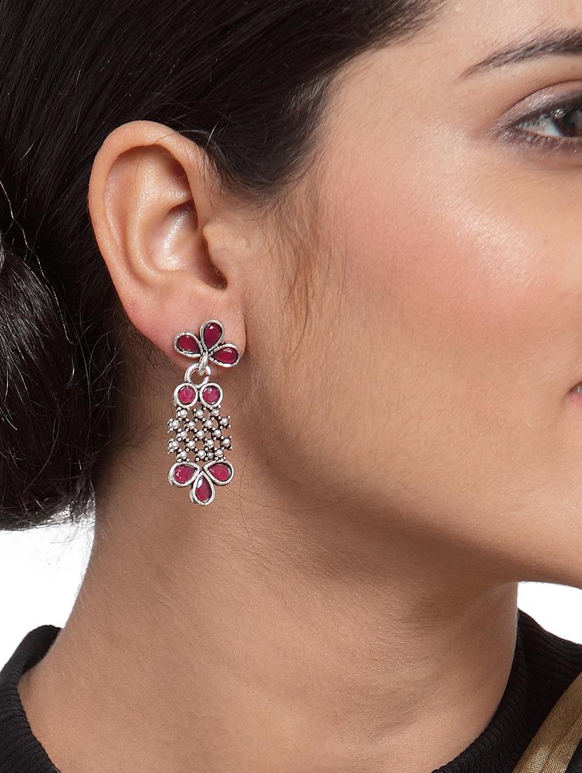 pink brass drop earring - 17012122 - Zoom Image - 4