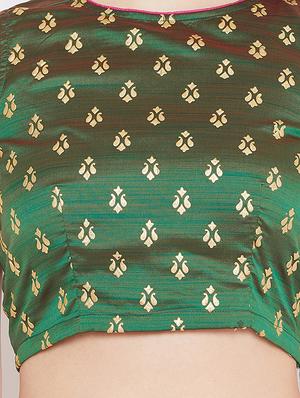 gold print flared lehenga - 17014685 - Standard Image - 4