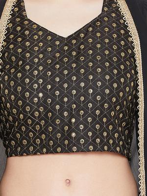 embroidered flared lehenga with jacket - 17014689 - Standard Image - 4
