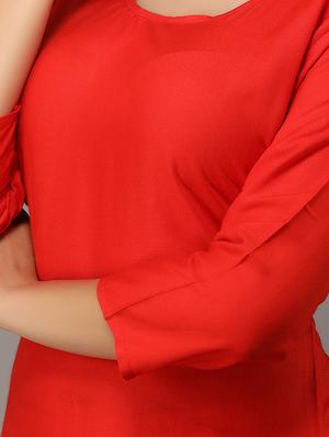 solid straight kurta - 17015157 - Standard Image - 4