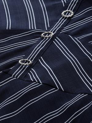 v-neck striped maxi dress - 17015384 - Standard Image - 4