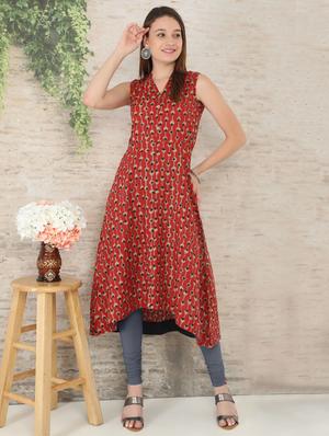 printed a-line kurta - 17019193 - Standard Image - 4