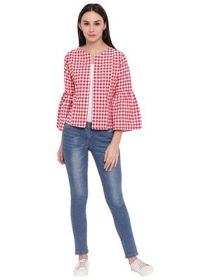 bell sleeves checkered summer jacket - 17019820 - Standard Image - 4