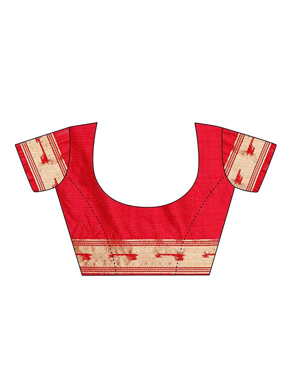 self design floral saree with blouse - 17020823 - Zoom Image - 4