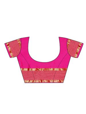 self design woven saree with blouse - 17020839 - Standard Image - 4