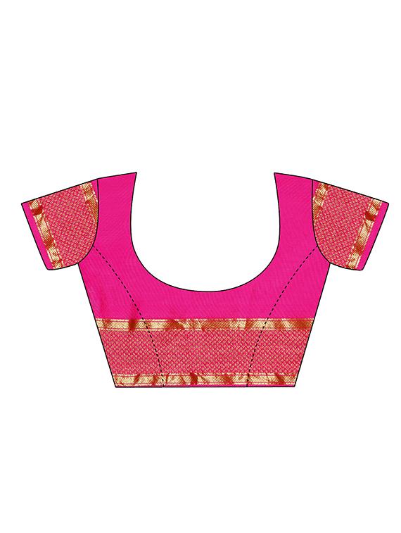 self design woven saree with blouse - 17020839 - Zoom Image - 4