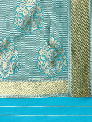 self design woven saree with blouse - 17021164 - Standard Image - 4
