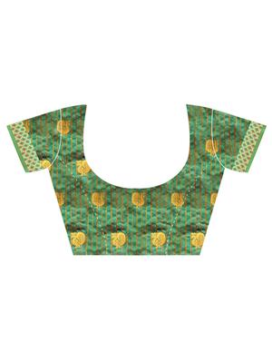 self design banarasi saree with blouse - 17021856 - Standard Image - 4