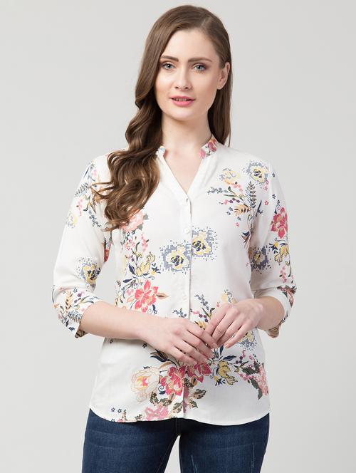 optic white floral shirt - 17022124 - Standard Image - 1