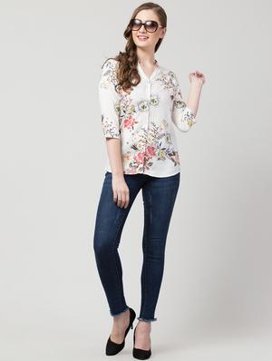 optic white floral shirt - 17022124 - Standard Image - 4