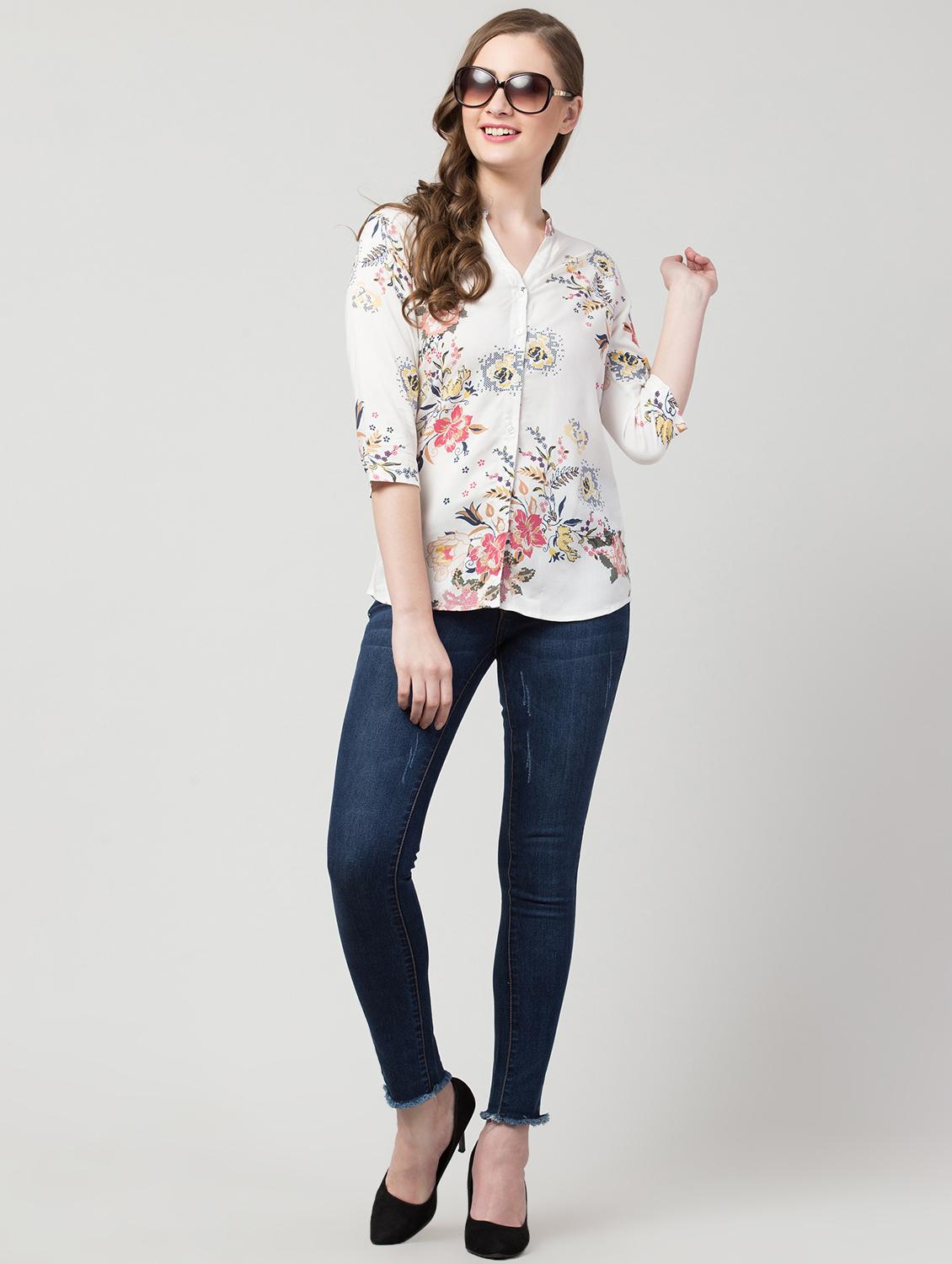optic white floral shirt - 17022124 - Zoom Image - 4