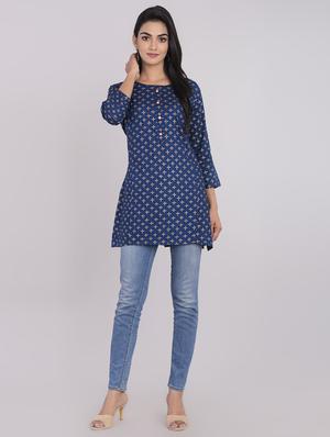 printed straight kurti - 17022172 - Standard Image - 4
