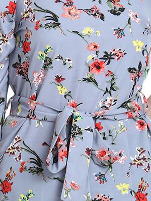 tie front floral top - 17022274 - Standard Image - 4