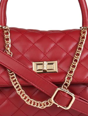 red leatherette (pu) regular handbag - 17025675 - Standard Image - 4