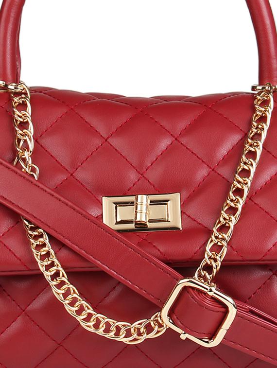 red leatherette (pu) regular handbag - 17025675 - Zoom Image - 4