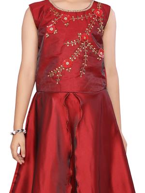 red silk blend party gown - 17032045 - Standard Image - 4