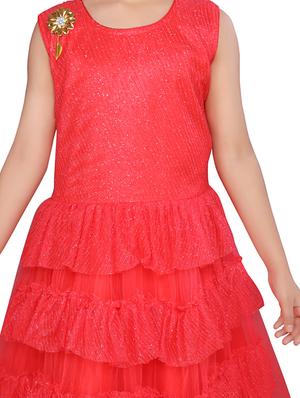 red polyester party gown - 17032051 - Standard Image - 4