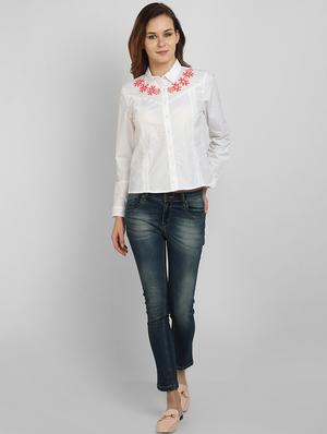 embroidered detail casual shirt - 17032779 - Standard Image - 4
