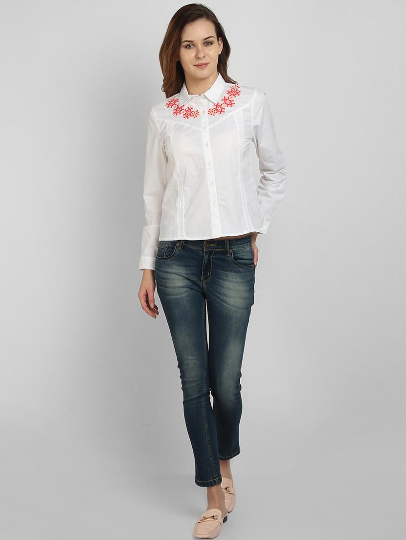 embroidered detail casual shirt - 17032779 - Zoom Image - 4