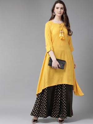 solid kurta palazzo set - 17062201 - Standard Image - 4