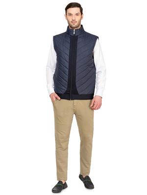 navy blue nylon quilted jacket - 17071967 - Standard Image - 4