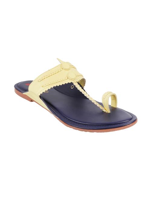 yellow synthetic ethnic kolhapuris - 17075022 - Very Small Image - 1