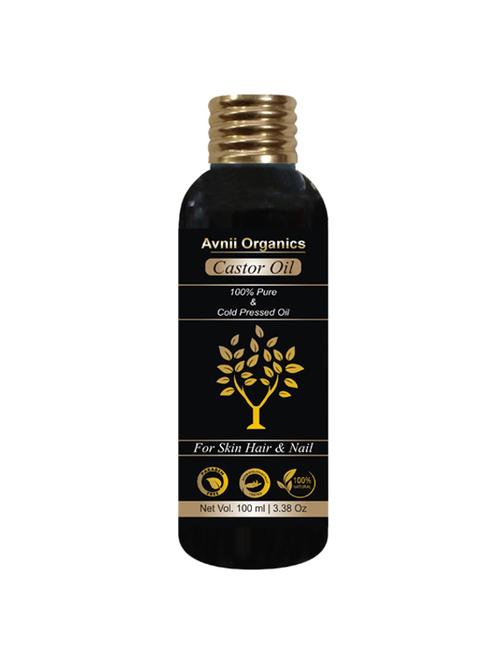 avnii organics 100% pure cold pressed castor oil for hair growth, skin care, moisturising dry skin, nails, eyelashes -100ml - 17077364 - Standard Image - 1