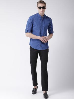 black cotton chinos casual trousers - 17078827 - Standard Image - 4