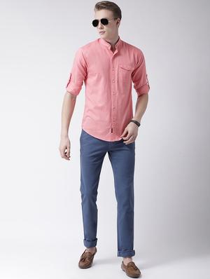 blue cotton chinos casual trousers - 17078832 - Standard Image - 4