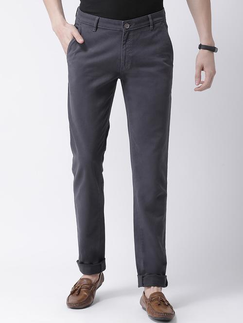 grey cotton chinos casual trousers - 17078833 - Standard Image - 1