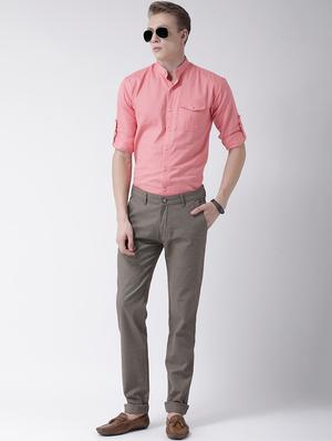 brown cotton chinos casual trousers - 17078836 - Standard Image - 4