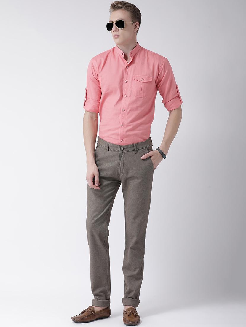 brown cotton chinos casual trousers - 17078836 - Zoom Image - 4