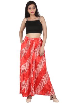 red rayon palazzos - 17079121 - Standard Image - 4