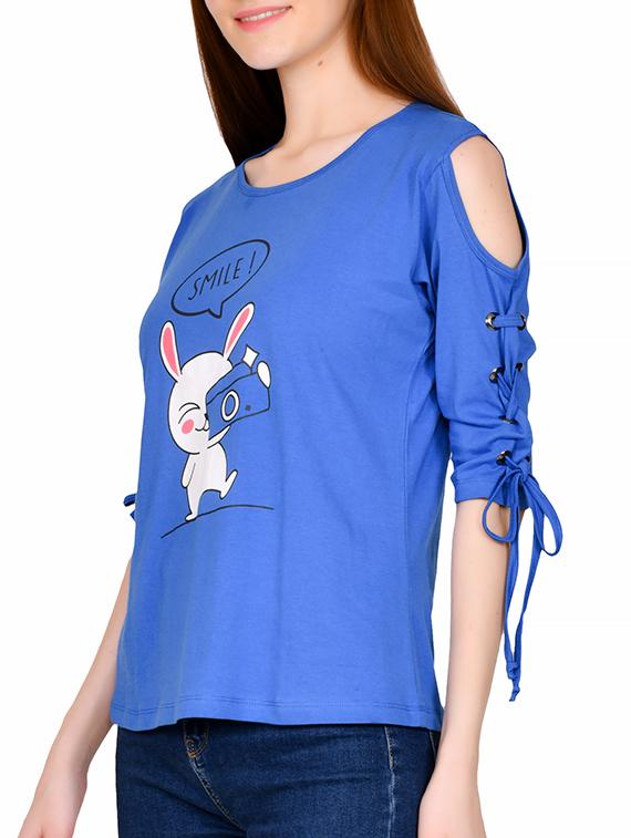 cold shoulder graphic top - 17080953 - Zoom Image - 4