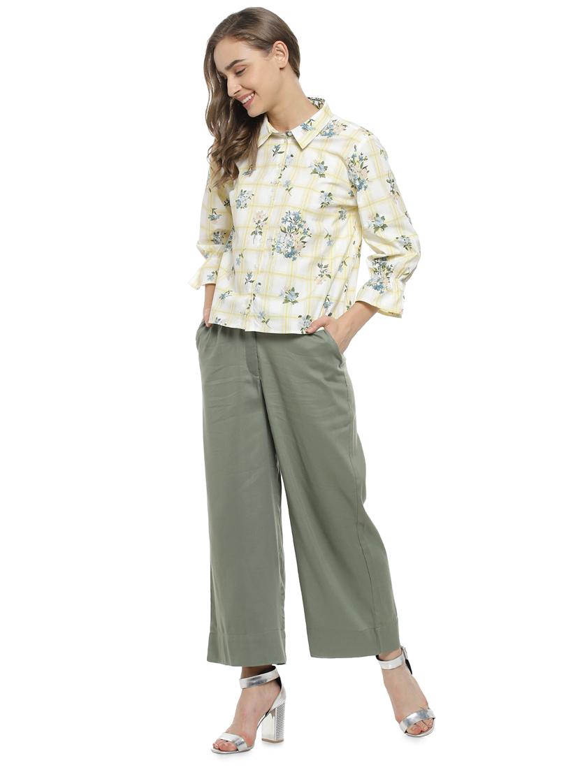 green rayon palazzos - 17083425 - Zoom Image - 4