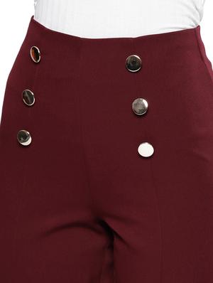 button detail flat front trouser - 17085278 - Standard Image - 4