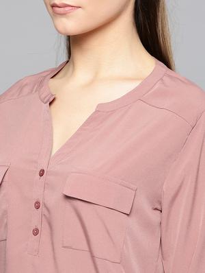 pink polyester regular top - 17085605 - Standard Image - 4