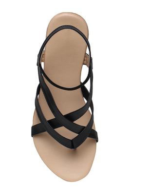 black solid back strap sandal - 17087968 - Standard Image - 4