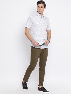 green checkered flat front casual trouser - 17091569 - Standard Image - 4
