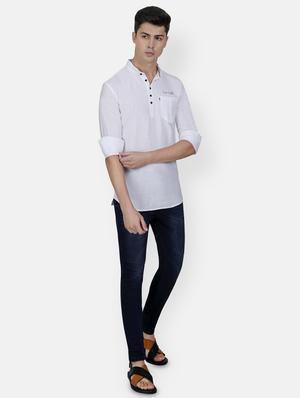 white solid short kurta - 17093645 - Standard Image - 4