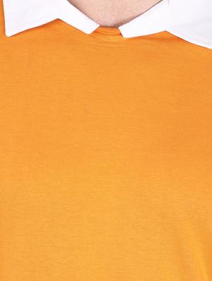 orange cut & sew collared t-shirt - 17096031 - Standard Image - 4